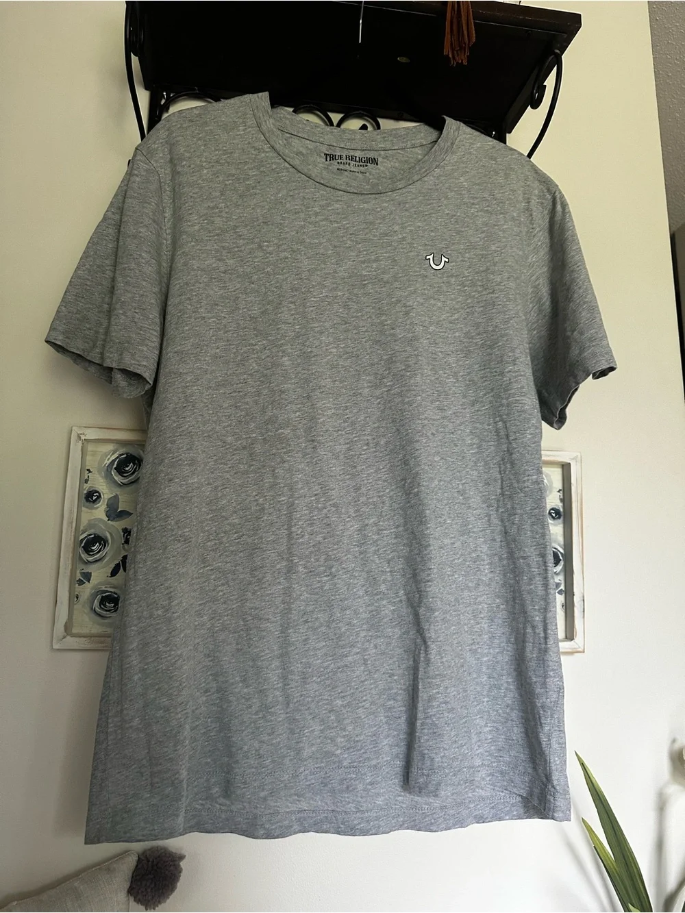 True Religion Grey Graphic Buddha Guitar Tee
